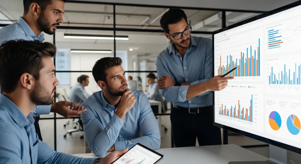 Zespół agencji interaktywnej analizujący dane z wizytówki Google