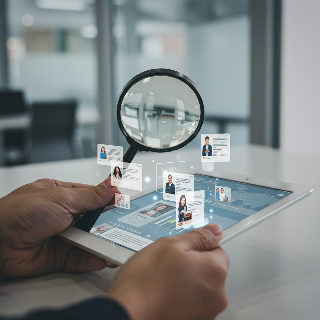 Analiza wizerunku w sieci za pomocą lupy i tabletu