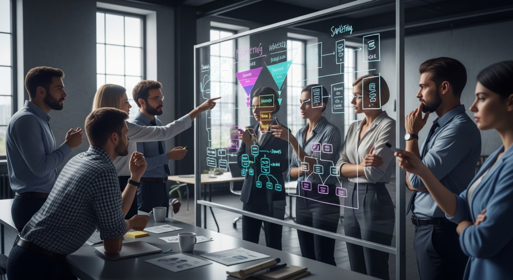 Zespół agencji interaktywnej analizujący architekturę serwera i dobierający odpowiedni hosting stron