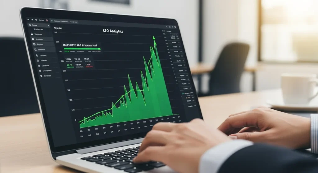 Wykres wzrostu ruchu na stronie dzięki strategii contentowej