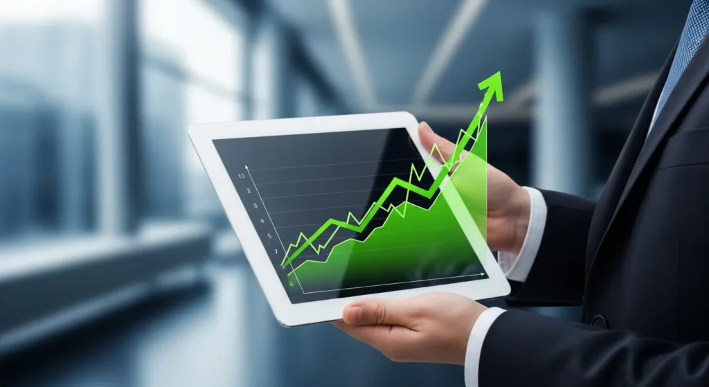 Wzrost statystyk sprzedaży na tablecie