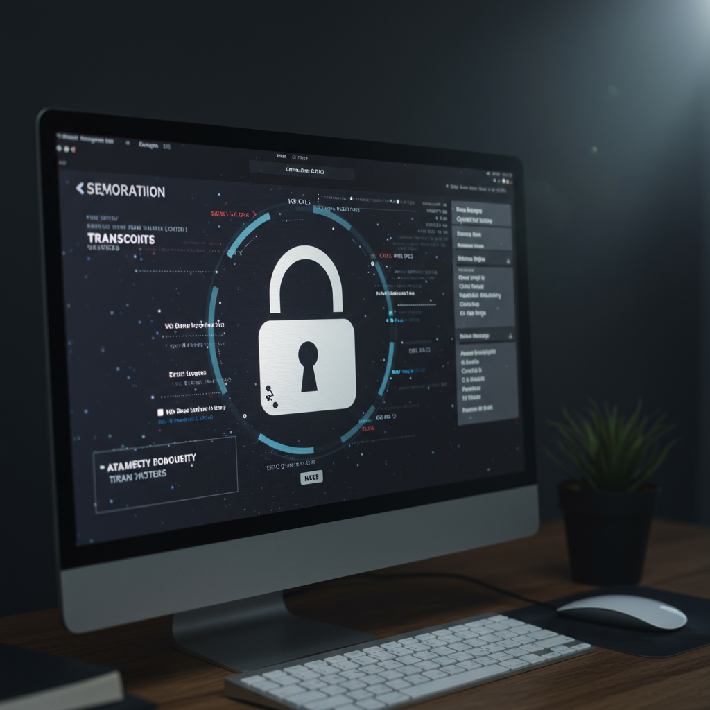 Bezpieczna transakcja online na ekranie komputera, symbolizująca pewny transfer domen.