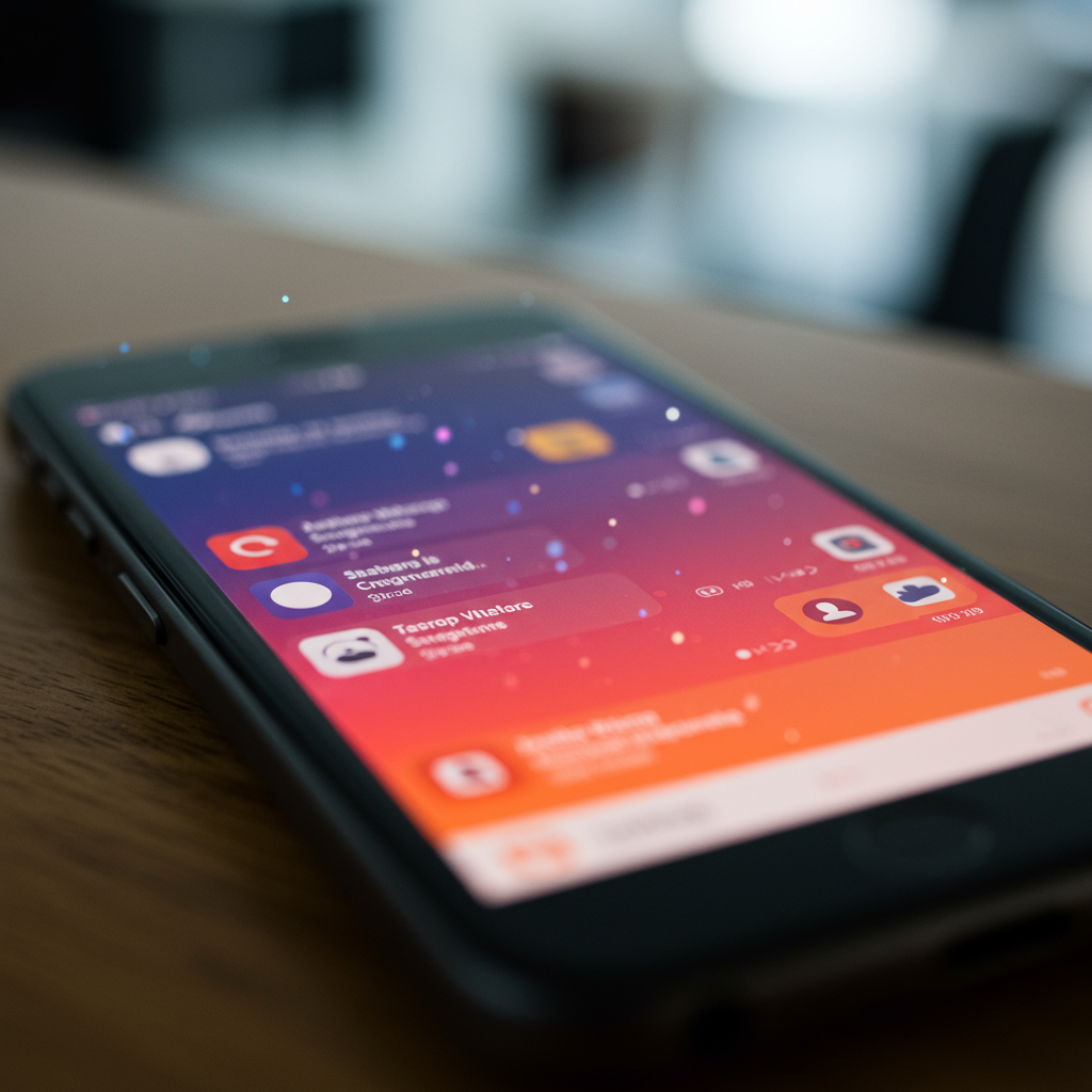 Ekran smartfona z angażującym postem w mediach społecznościowych