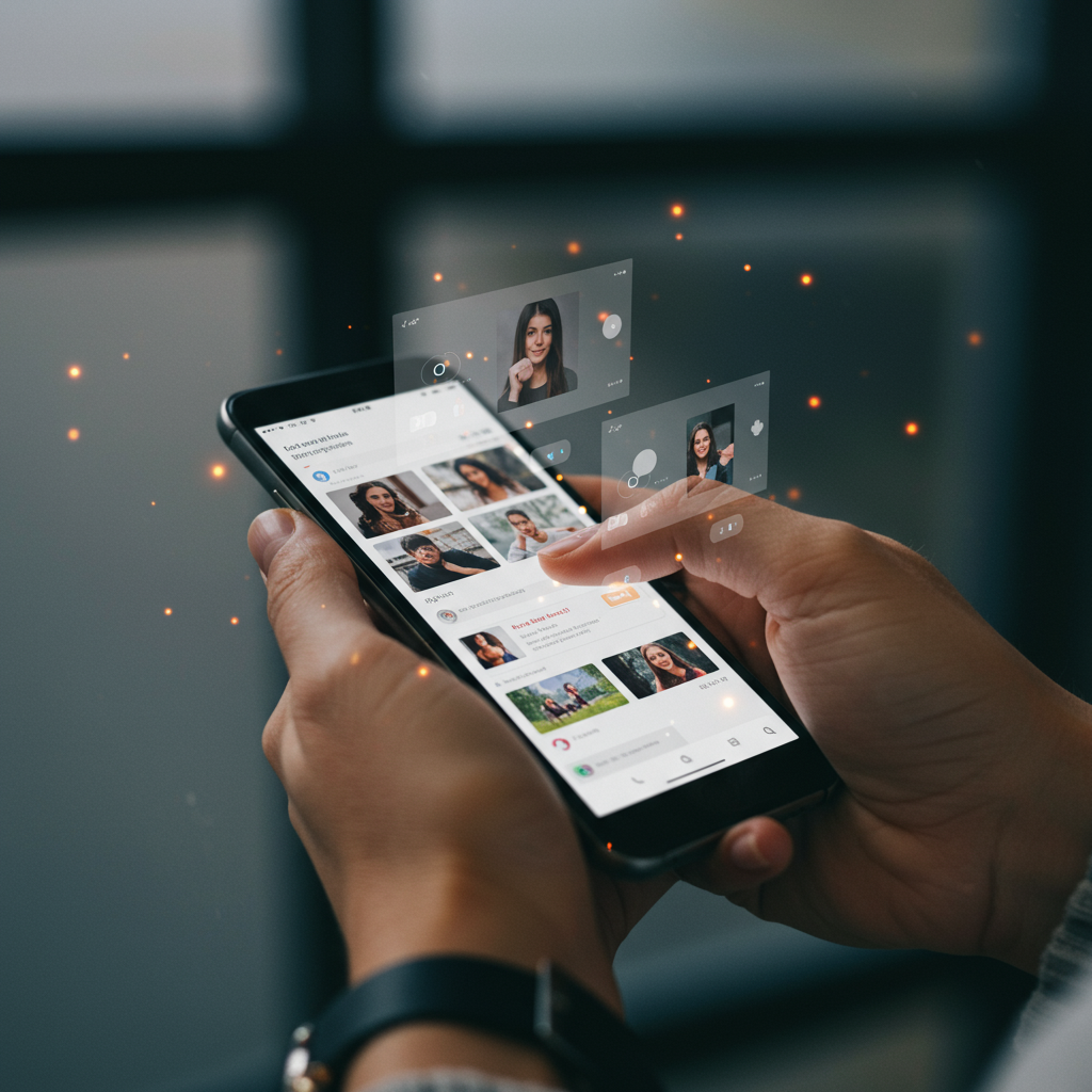 Klient przeglądający angażujące treści w mediach społecznościowych