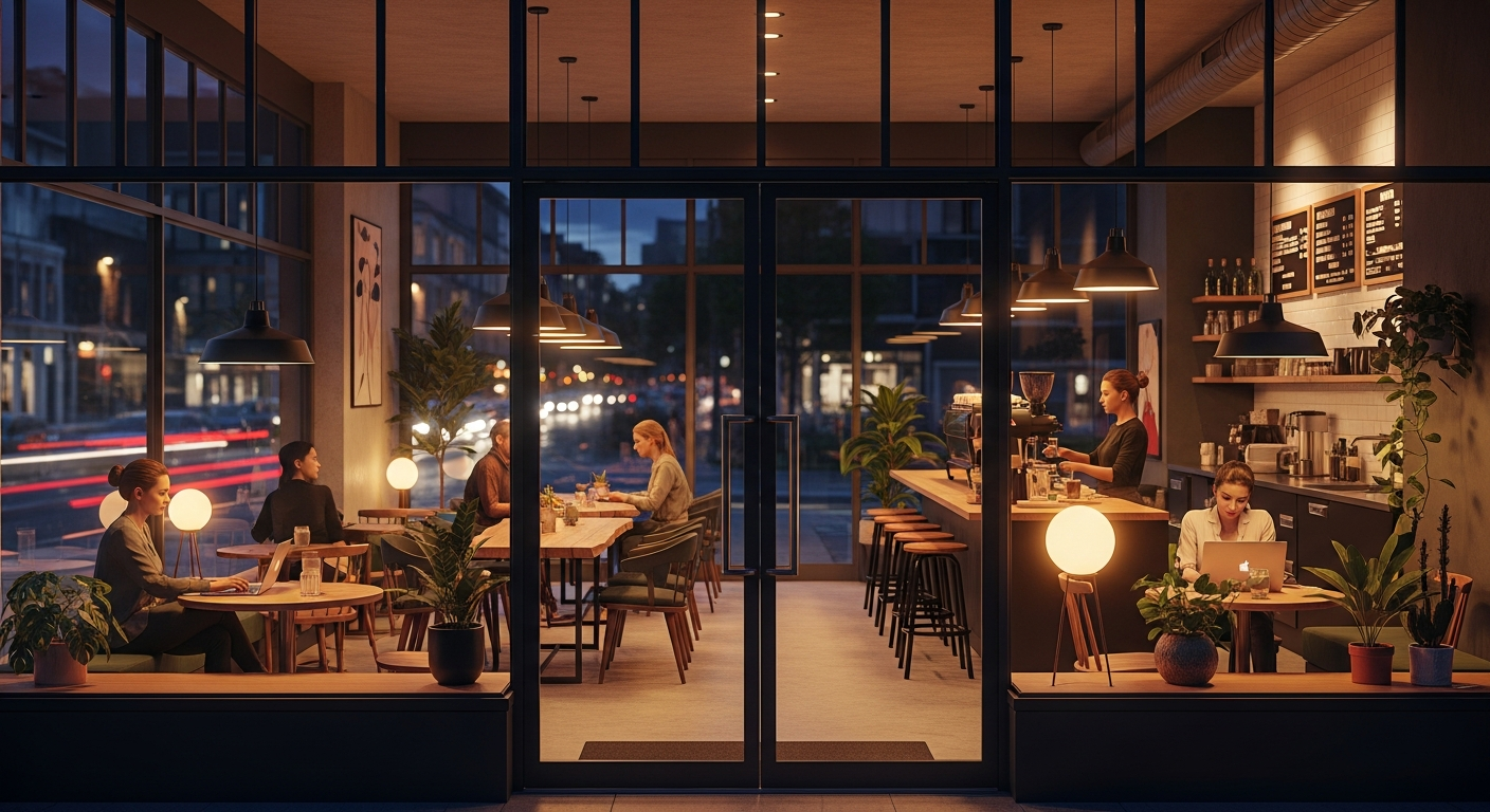 Tętniący życiem lokalny biznes przyciągający klientów dzięki strategii lokalny marketing