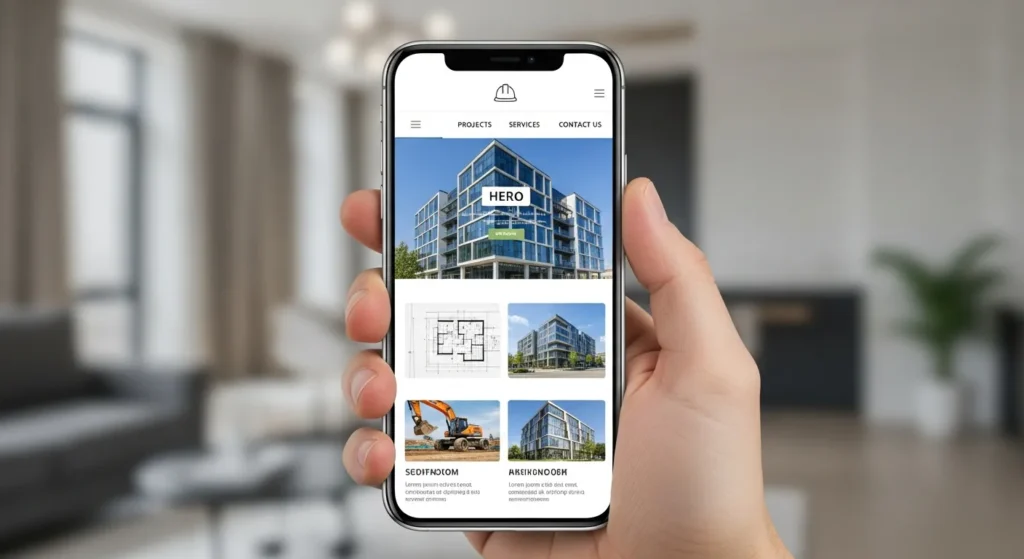 Responsywna strona internetowa wyświetlana na smartfonie