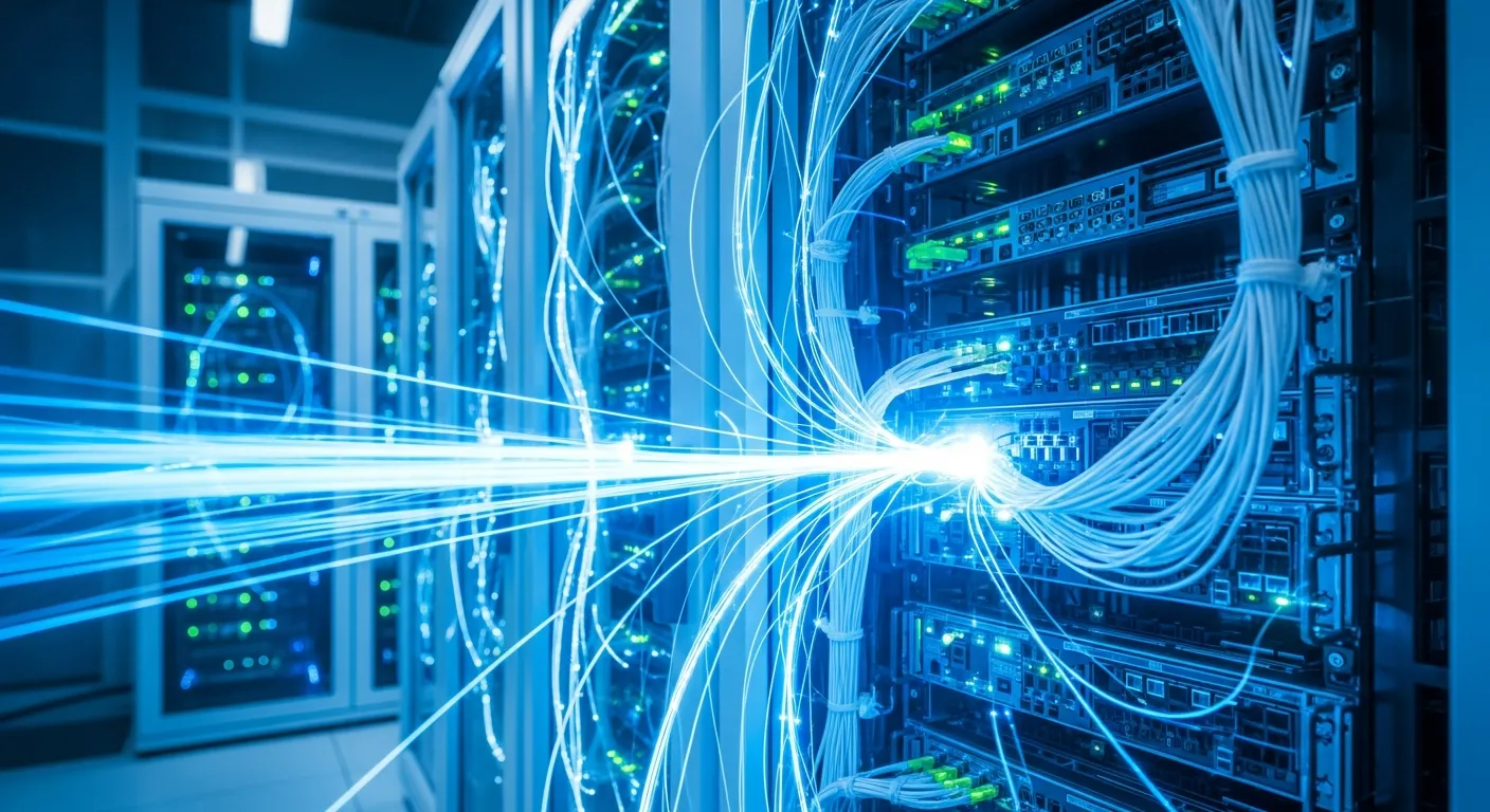Profesjonalna serwerownia symbolizująca szybki hosting stron