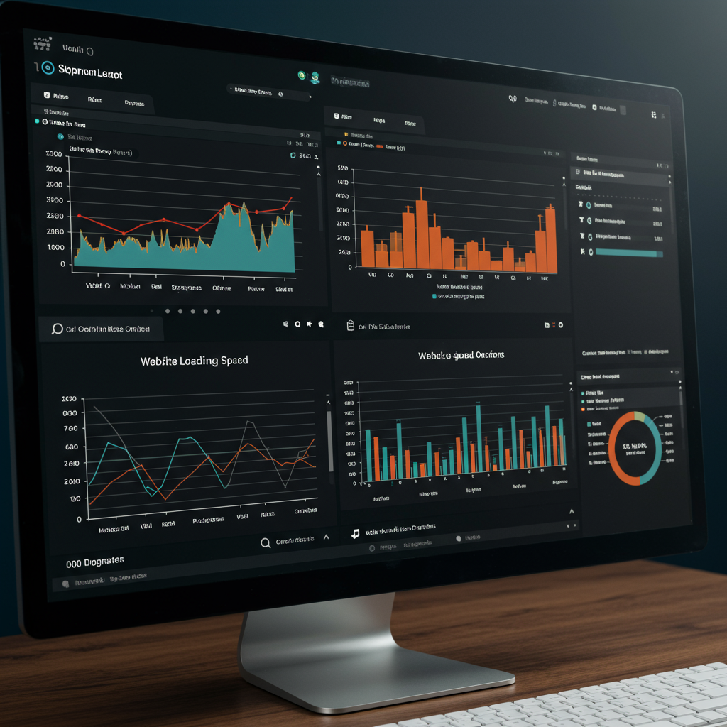 Panel analityczny pokazujący wzrost wydajności strony internetowej i konwersji
