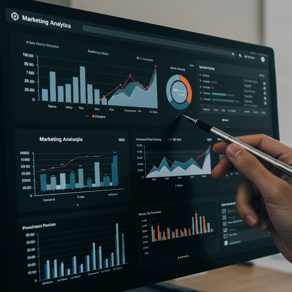 Panel analityczny prezentujący dane o skuteczności content marketingu.