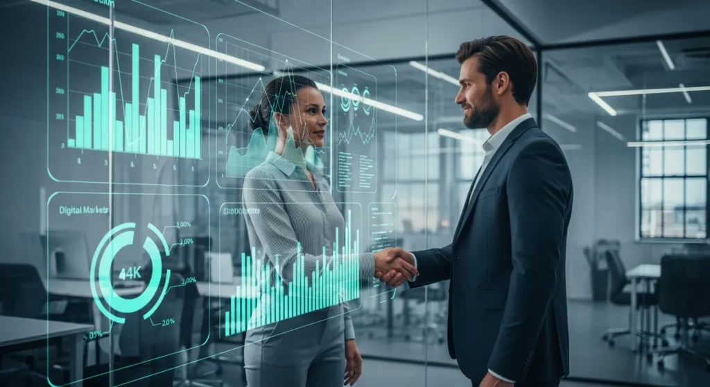 Spotkanie biznesowe omawiające strategię marketingu lokalnego