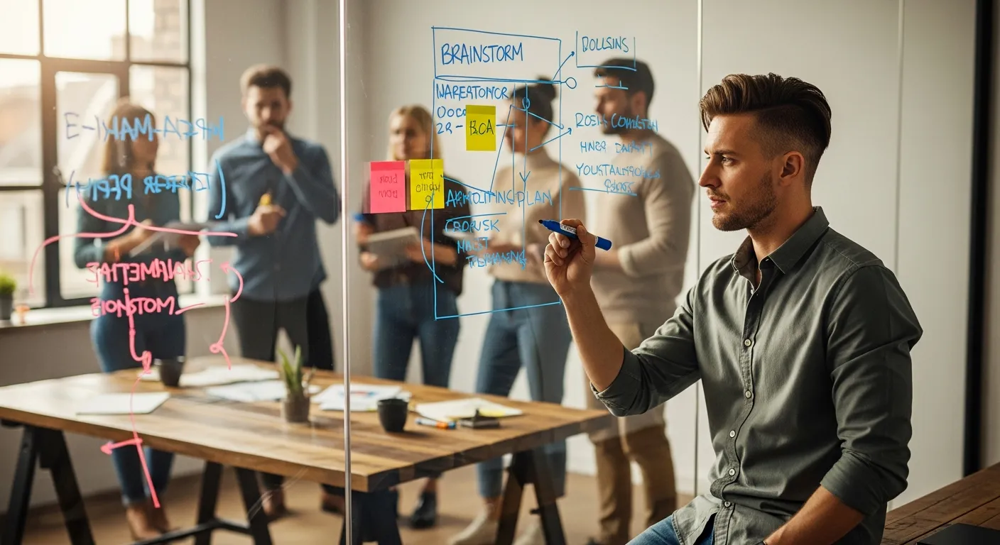 Zespół agencji interaktywnej planujący strategię content marketingową