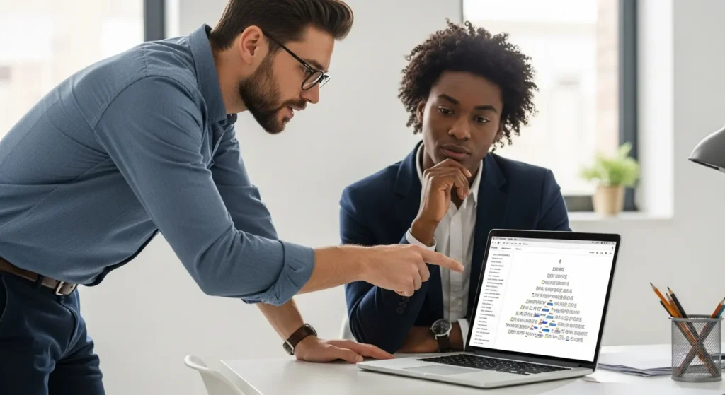 Zespół Agencji Interaktywnej omawia strategię słów kluczowych