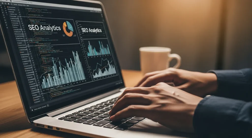 Specjalista SEO pracujący nad optymalizacją techniczną strony internetowej