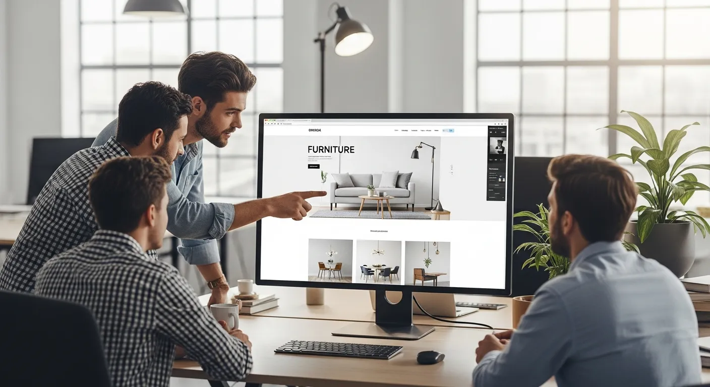 Zespół Agencji Interaktywnej pracujący nad projektem strony internetowej