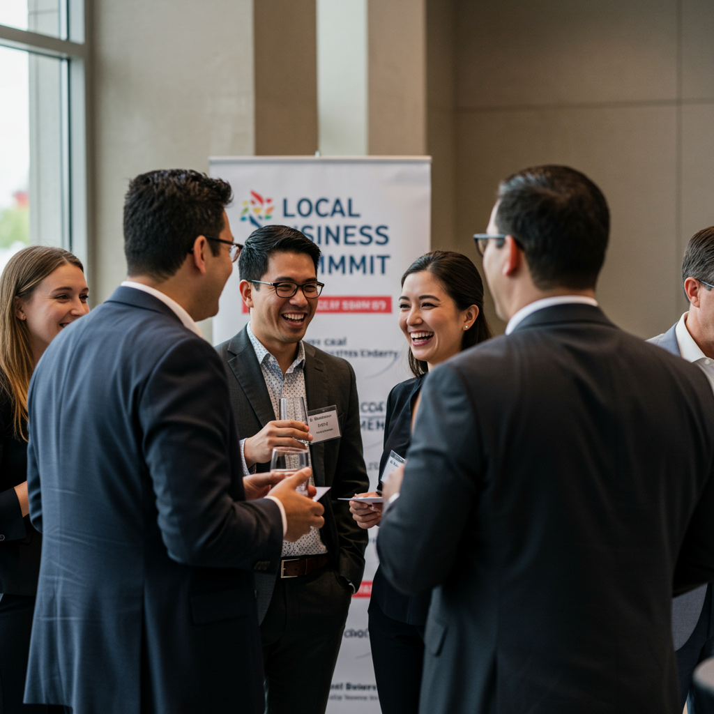 Przedsiębiorcy uczestniczący w lokalnym wydarzeniu networkingowym