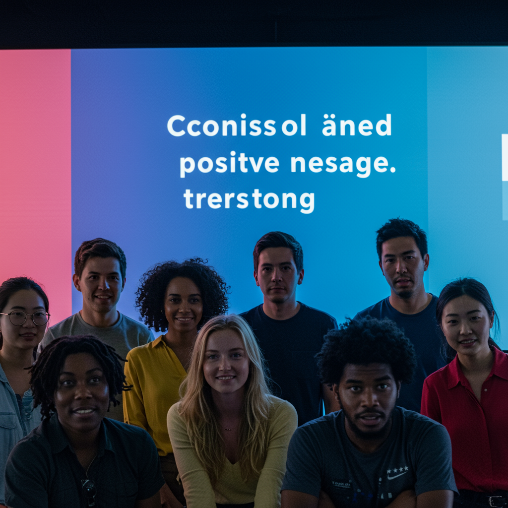 Różnorodni odbiorcy pozytywnie reagujący na spójny wizerunek marki online.