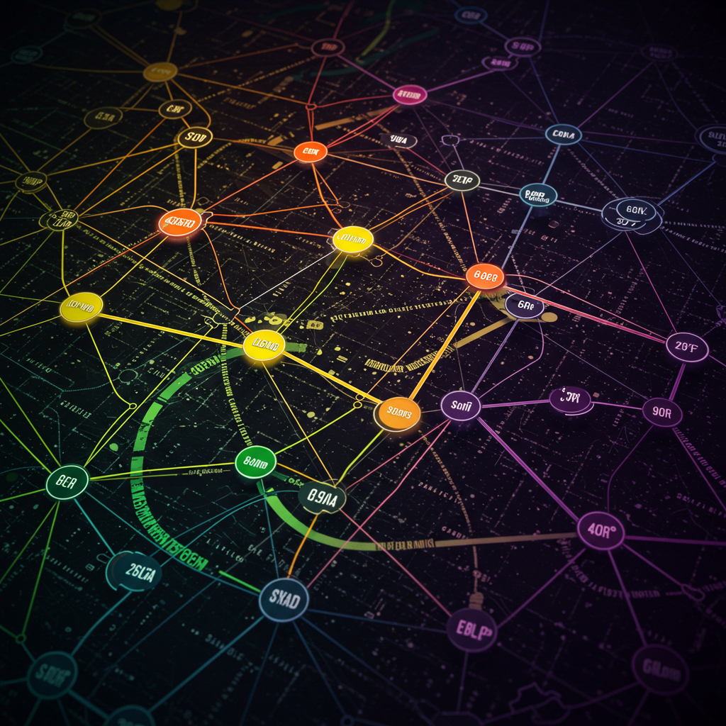 Schemat połączeń domen internetowych i ich wartości