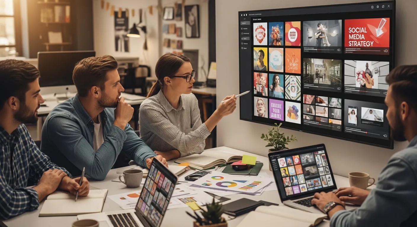 Zespół Agencji Interaktywnej pracujący nad strategią obsługi social media