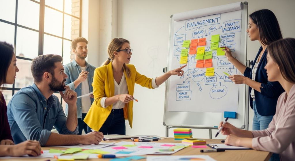 Zespół Agencji Interaktywnej opracowujący strategię na pozycjonowanie stron dla klienta