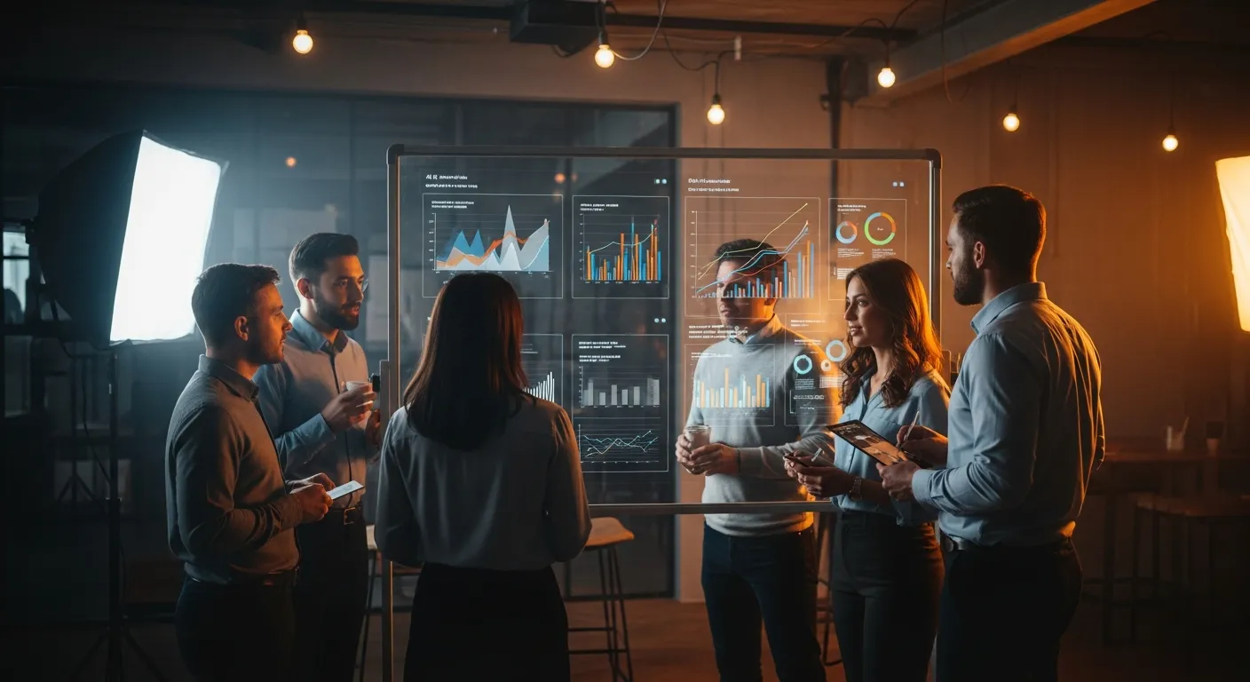 Zespół Agencji Interaktywnej analizujący strategię social media