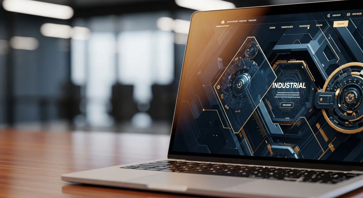 Nowoczesna strona internetowa na ekranie laptopa w biurze