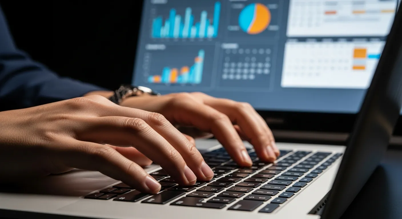 Tworzenie profesjonalnych treści marketingowych na laptopie