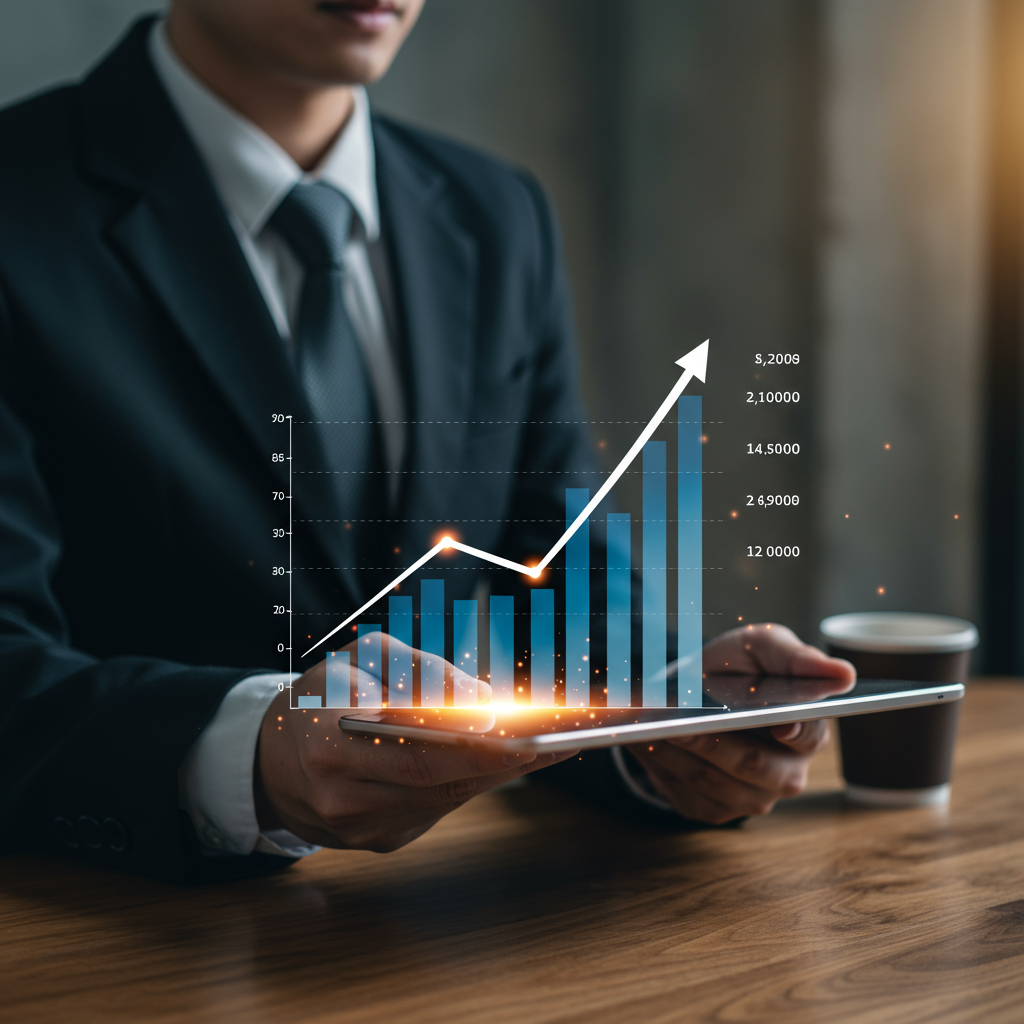 Wykres długoterminowego wzrostu i zwrotu z inwestycji dzięki strategicznym kampaniom Google Ads