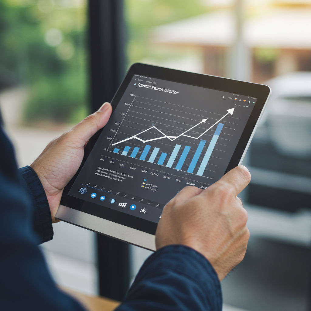 Wykres przedstawiający dynamiczny wzrost ruchu organicznego i konwersji po wdrożeniu strategii pozycjonowania stron.