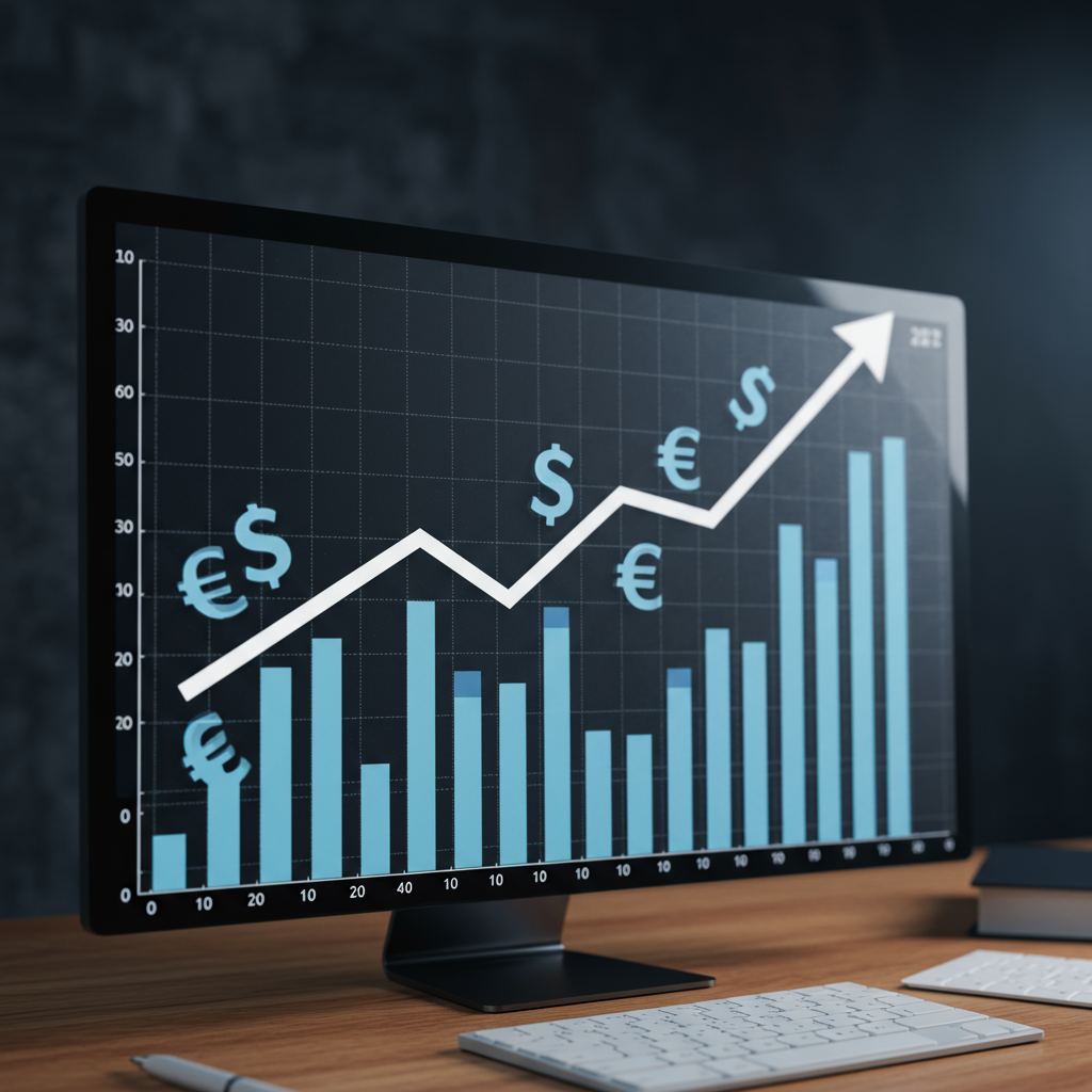 Wykres przedstawiający wzrost przychodów ze sprzedaży domen