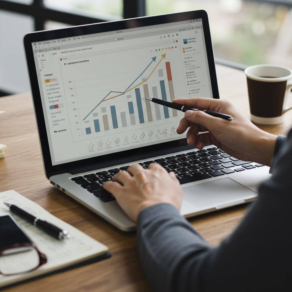 Wykres przedstawiający wzrost ruchu na stronie i zaangażowania