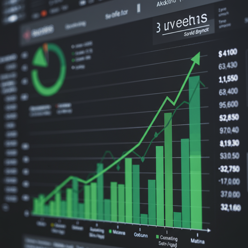 Wykresy pokazujące wzrost konwersji i spadek kosztów