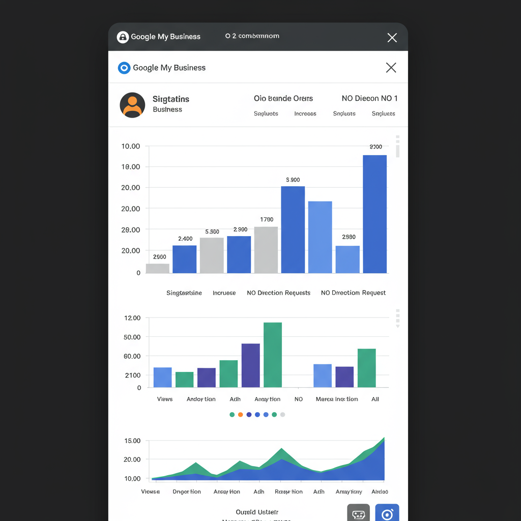 Wykresy wzrostu widoczności i interakcji z wizytówką Google Maps