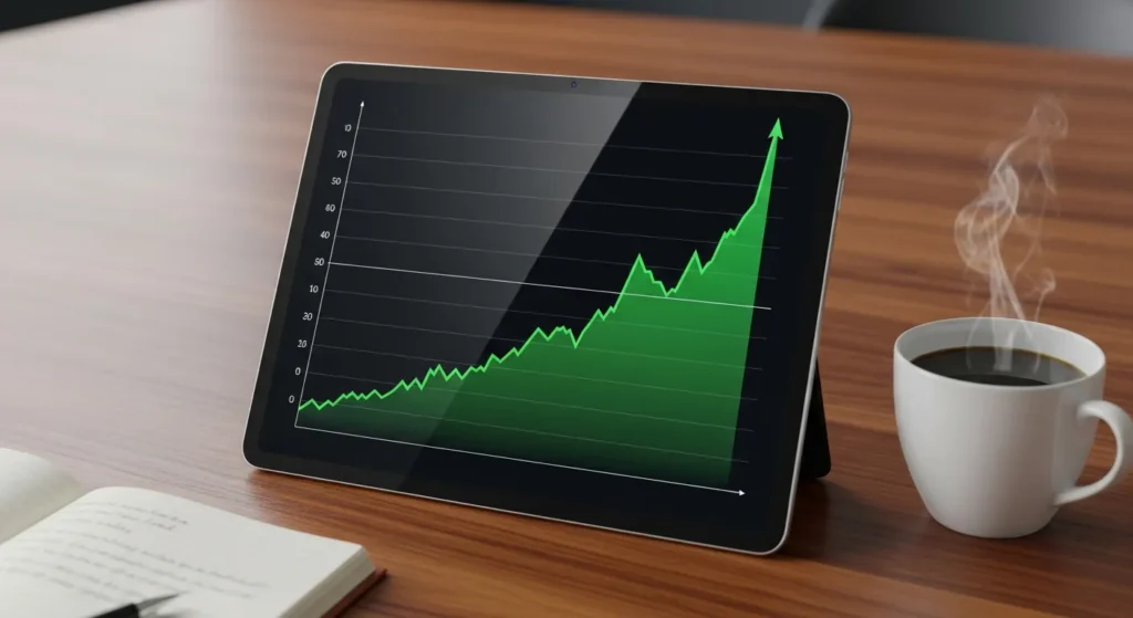 Wykres wzrostu ruchu na stronie i leadów sprzedażowych