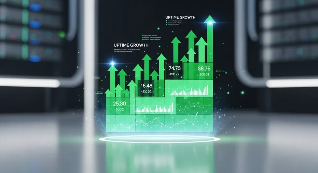 Wykres wzrostu wydajności po zmianie hostingu