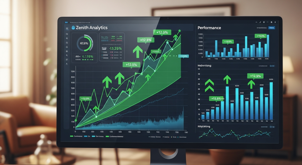 Wykresy wzrostu sprzedaży i ruchu na stronie dzięki strategii lokalnego marketingu