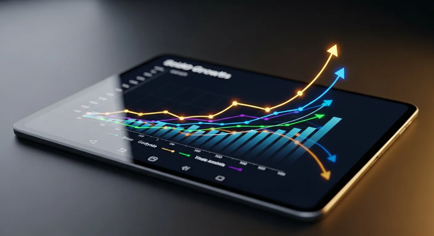 Wykres wzrostu widoczności SEO na tablecie