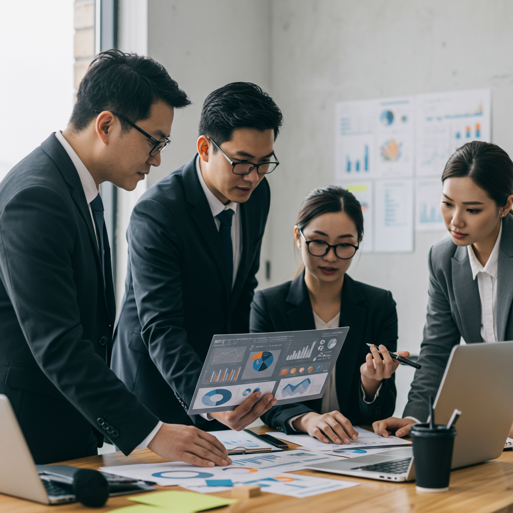 Zespół agencji interaktywnej analizujący strategię budowania wizerunku w sieci.