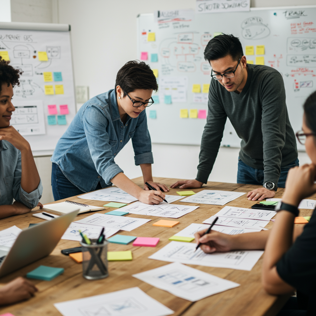 Zespół ekspertów planujący strategię i architekturę nowej strony internetowej