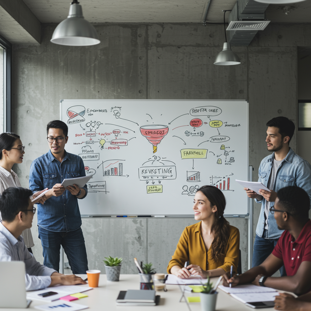 Zespół planujący holistyczną strategię marketingową z Google Ads i SEO