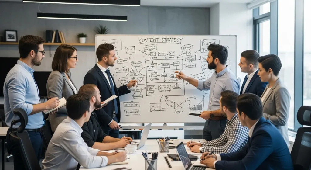 Zespół agencji planujący strategię contentową