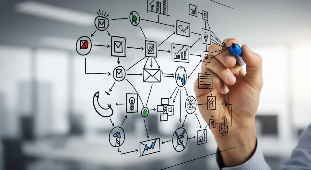 Planowanie strategii SEO na szklanej tablicy