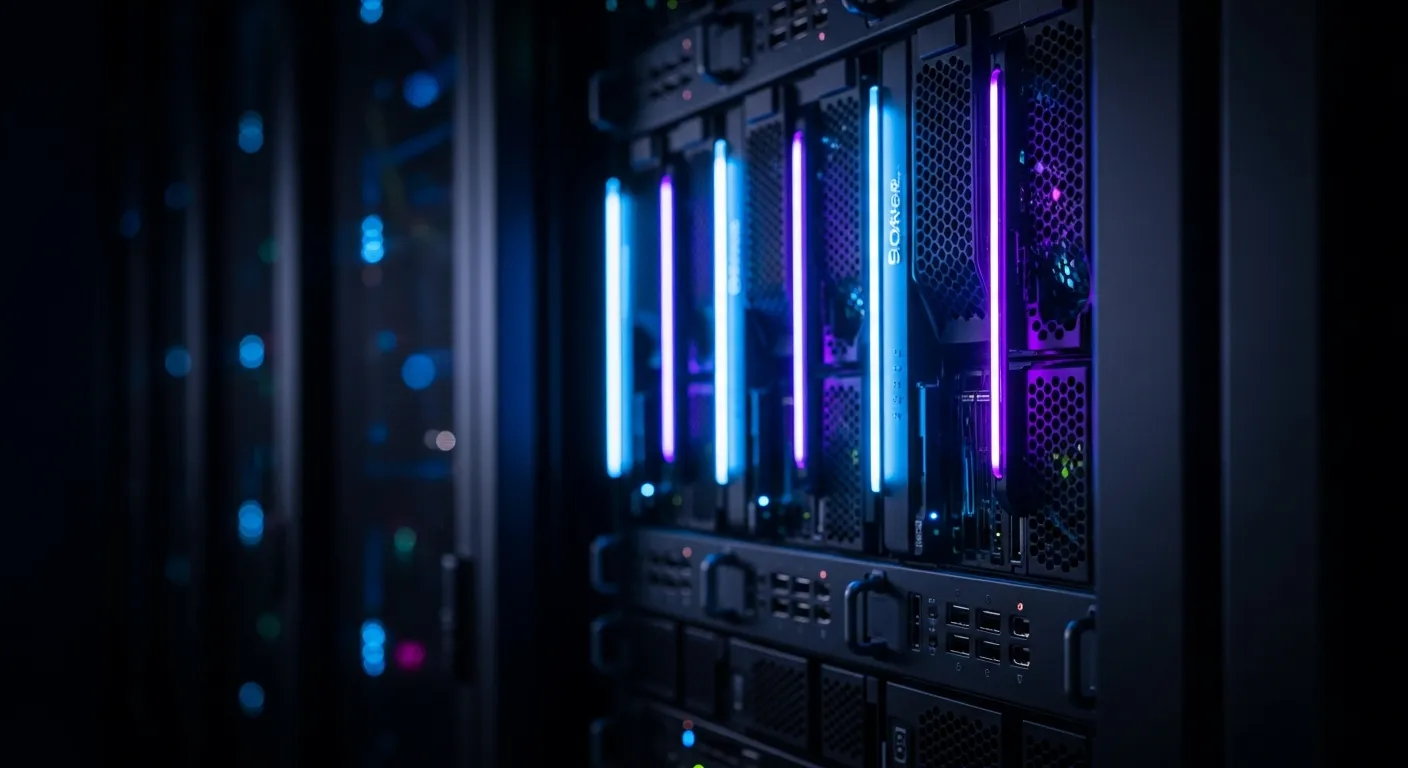 Nowoczesna serwerownia symbolizująca szybki hosting stron